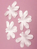 3 fleurs orchidée en satin de soie ivoire pour bijoux mariage, scrapbooking, carterie, couture
