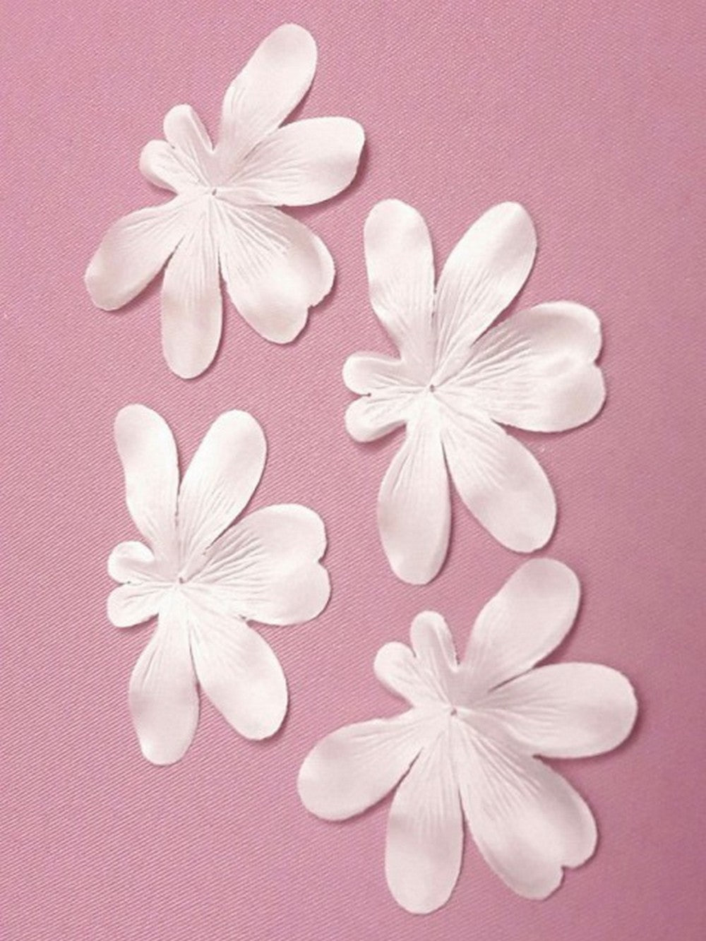 3 fleurs orchidée en satin de soie ivoire pour bijoux mariage, scrapbooking, carterie, couture