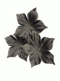 3 fleurs en satin de soie noire 8 cm pour bijoux mariage, scrapbooking, carterie, couture