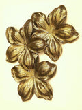 3 grandes fleurs en satin de soie lamé or à pois 11,8 cm pour bijoux mariage, scrapbooking, carterie, couture
