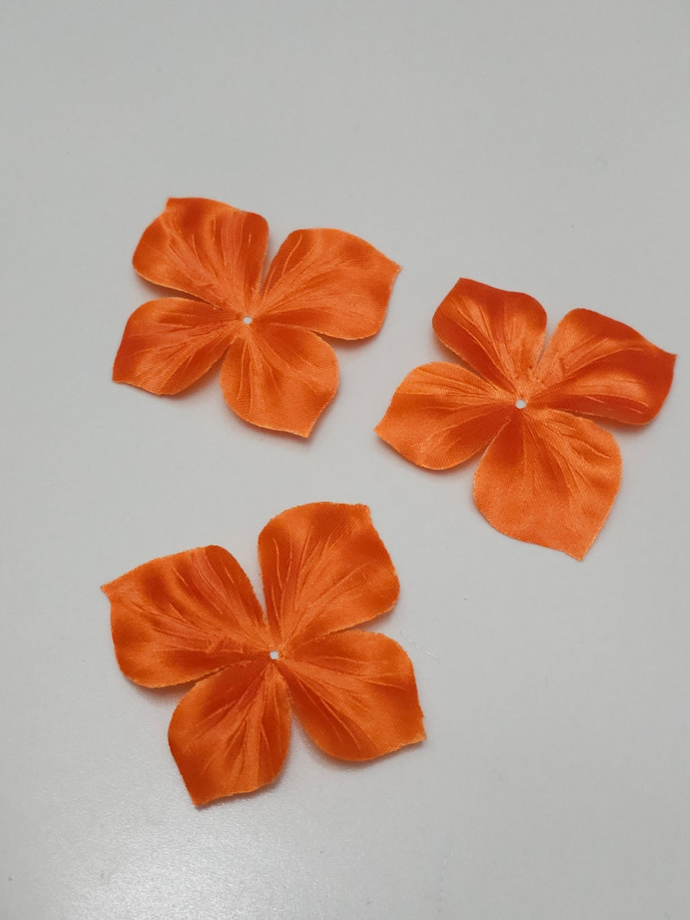 3 papillons en satin de soie orange pour bijoux mariage, scrapbooking, carterie, couture