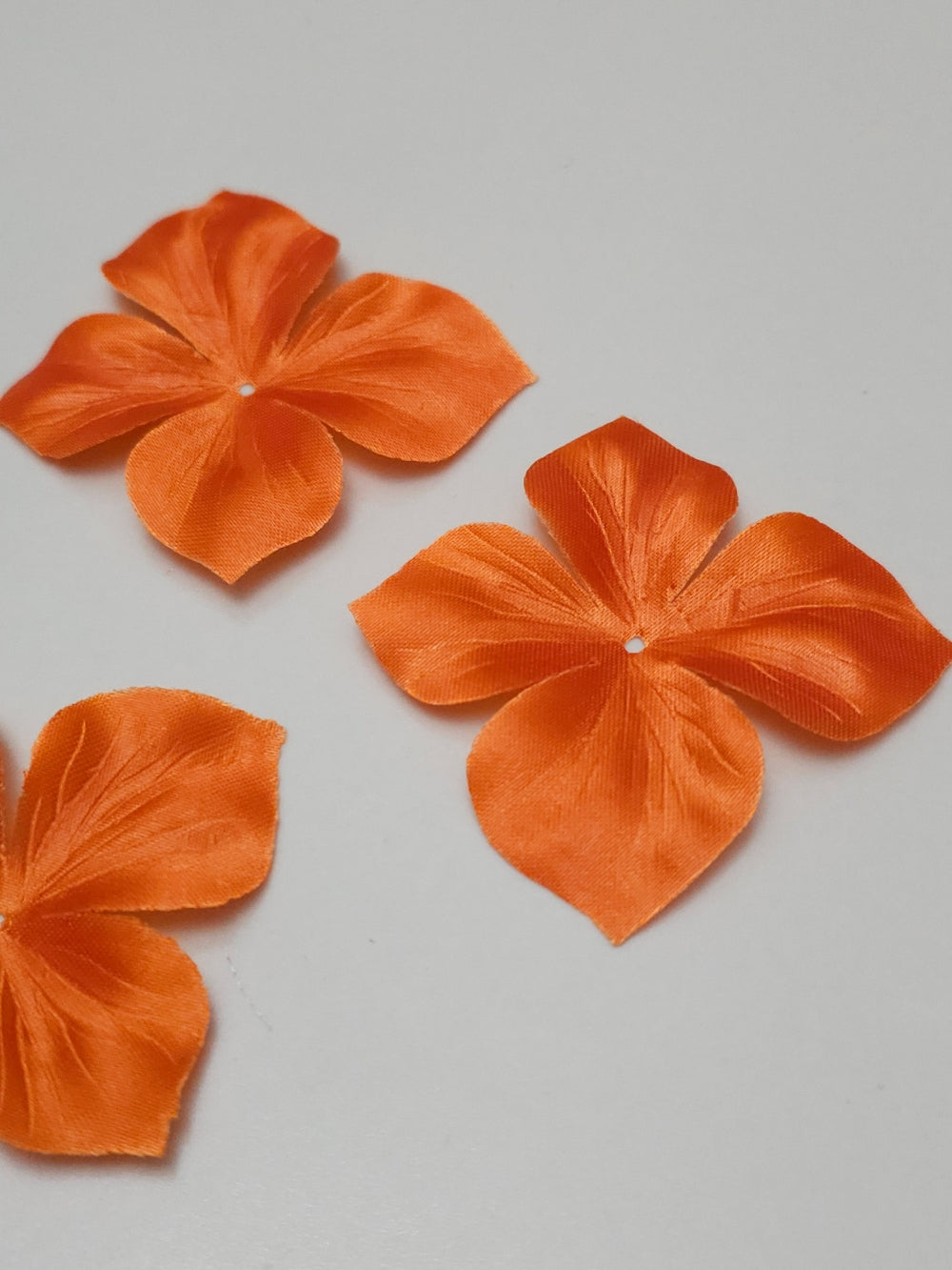 3 papillons en satin de soie orange pour bijoux mariage, scrapbooking, carterie, couture