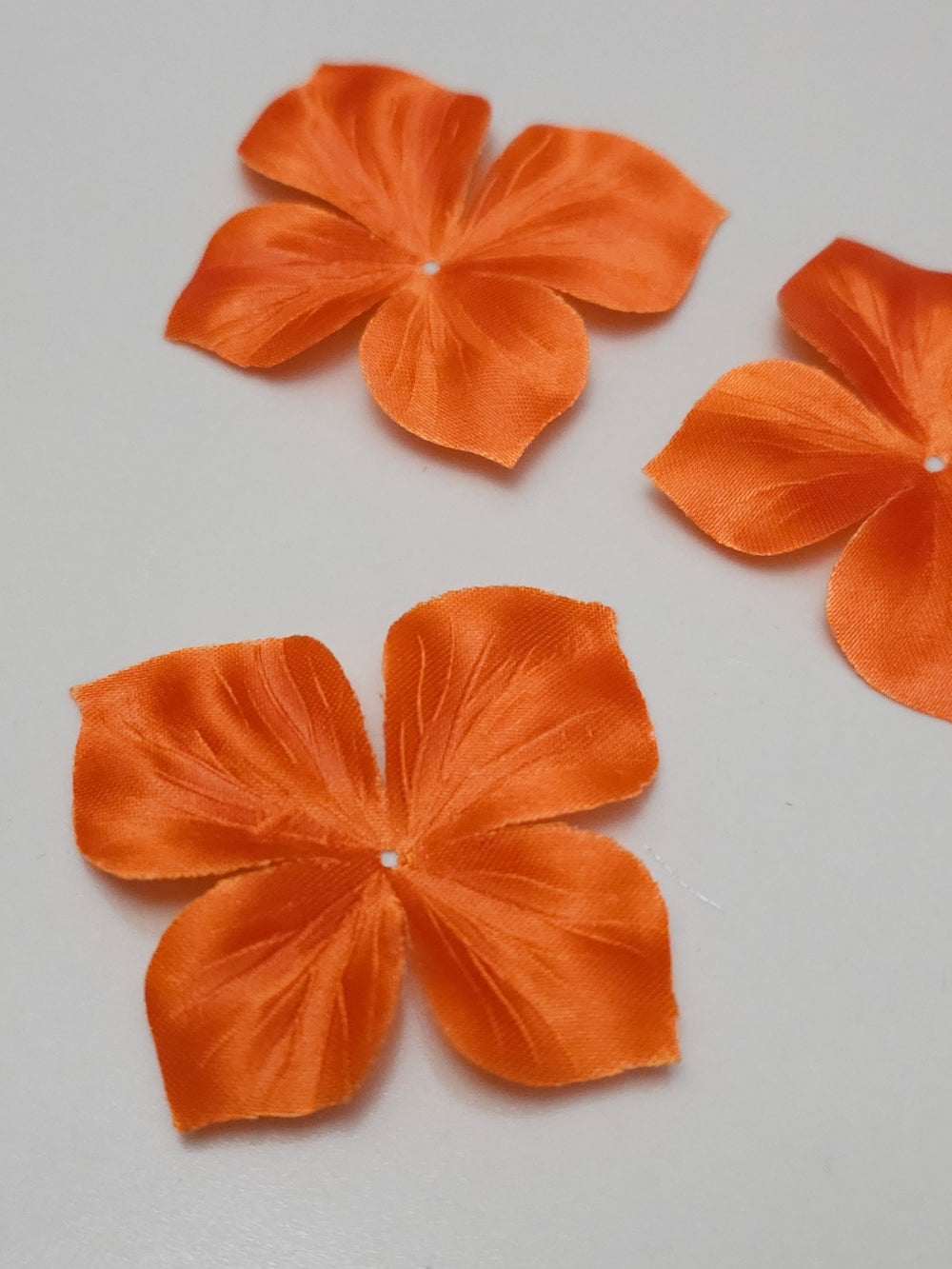3 papillons en satin de soie orange pour bijoux mariage, scrapbooking, carterie, couture